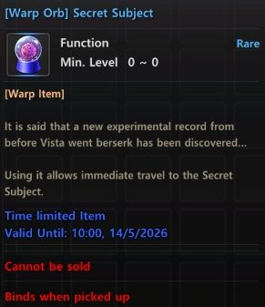 [Event] Secret Subject Event Notice